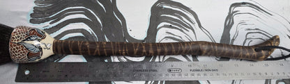 Black Horsehair Brush with Thrown Ceramic Ferrule and Bamboo Handle Paintbrush Elizabeth Schowachert Art