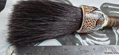 Black Horsehair Brush with Thrown Ceramic Ferrule and Bamboo Handle Paintbrush Elizabeth Schowachert Art