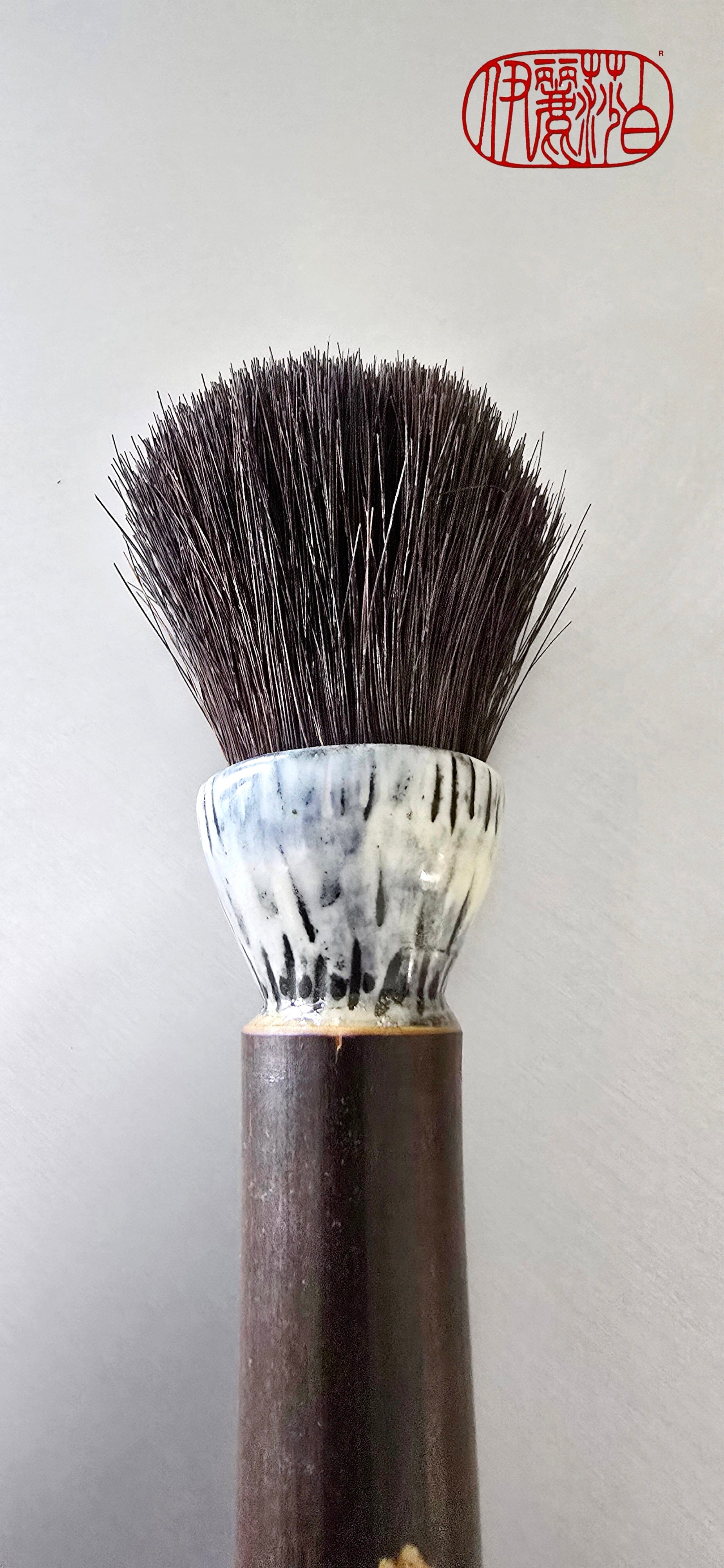 Blunt Cut Horsehair Paintbrush with Ceramic Ferrule Art & Crafting Tools Elizabeth Schowachert Art