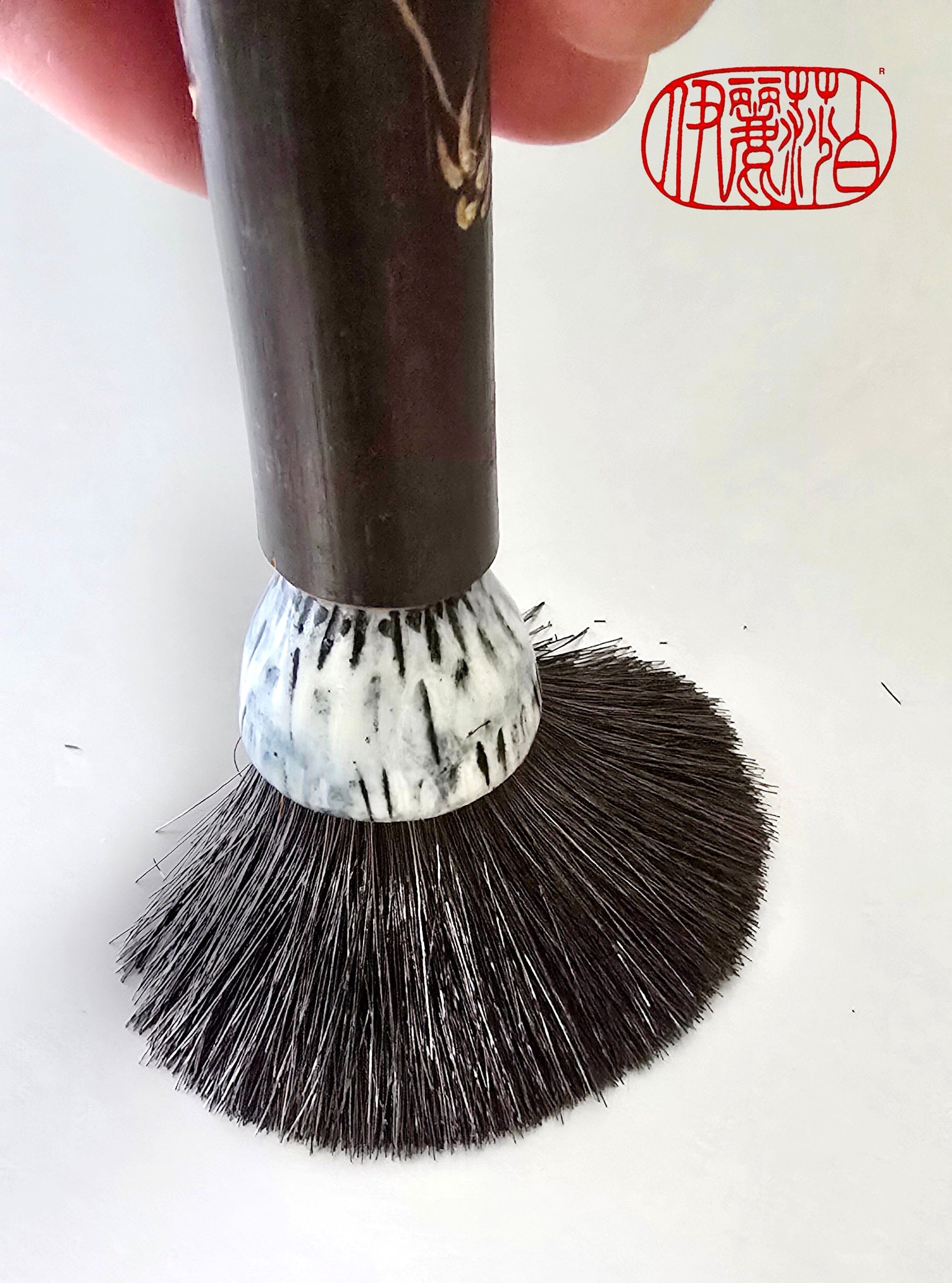 Blunt Cut Horsehair Paintbrush with Ceramic Ferrule Art & Crafting Tools Elizabeth Schowachert Art