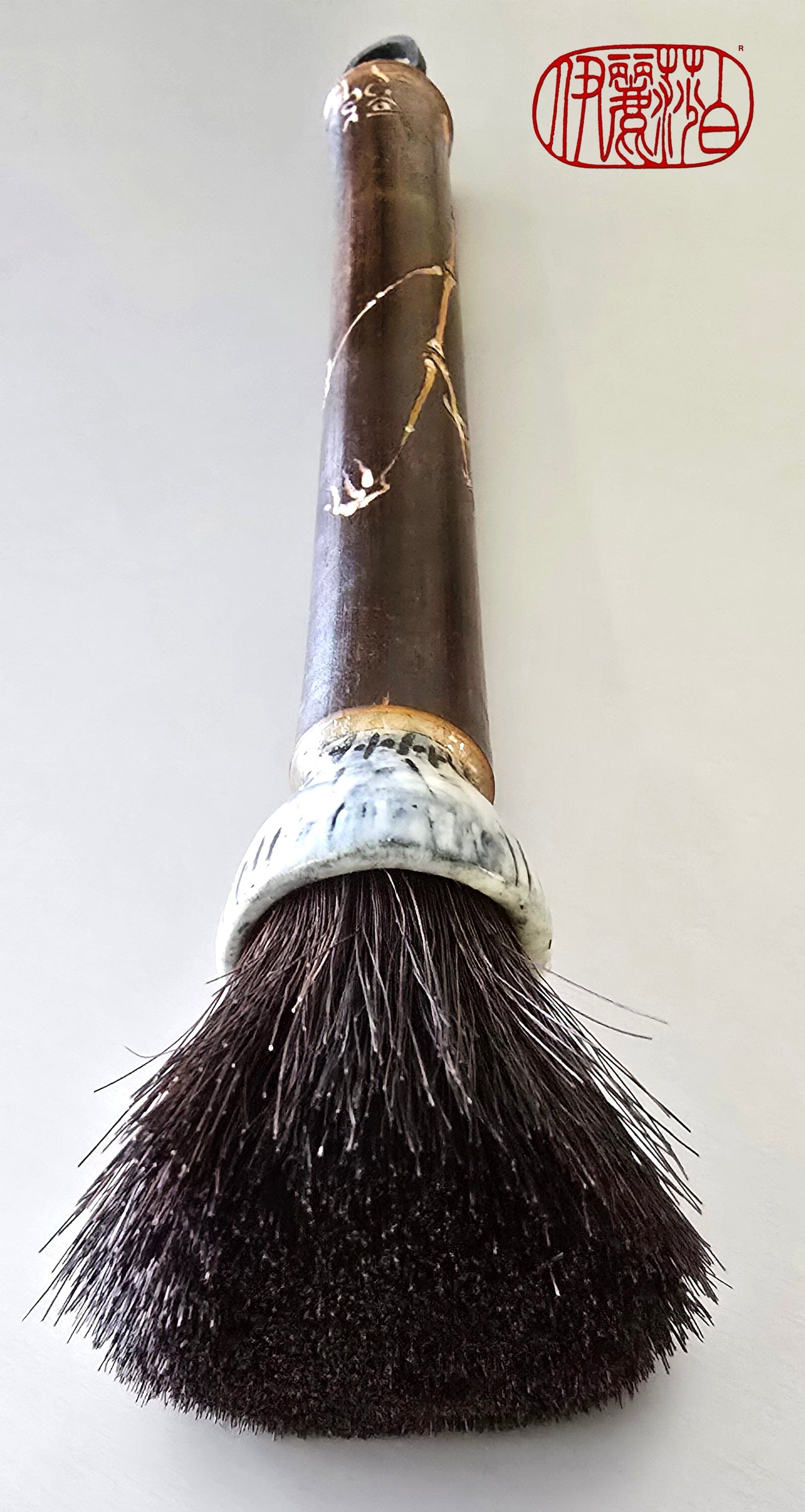 Blunt Cut Horsehair Paintbrush with Ceramic Ferrule Art & Crafting Tools Elizabeth Schowachert Art