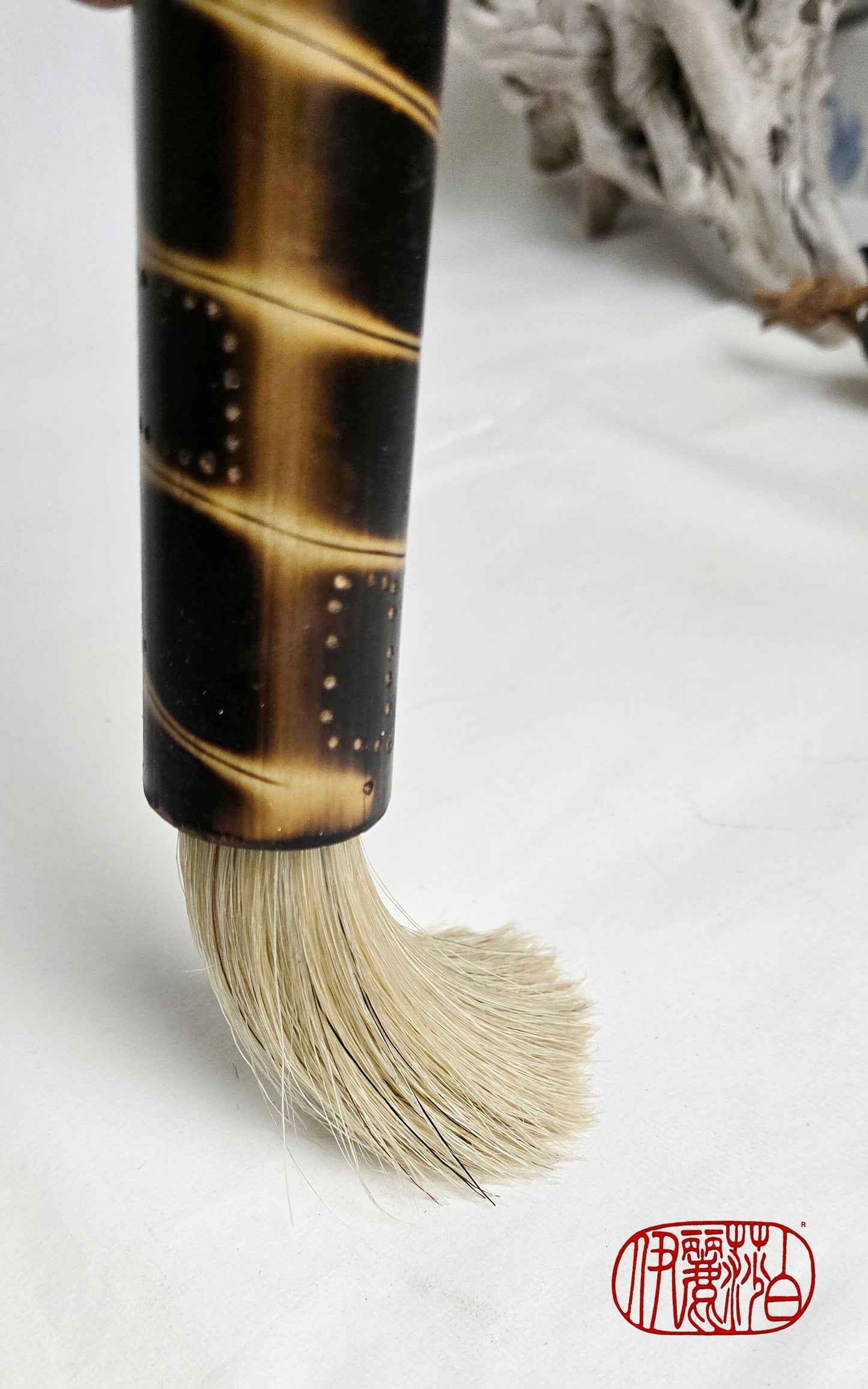 Boar's Hair Sumi-e Brush – Burned Bamboo Handle Paintbrushes Elizabeth Schowachert Art