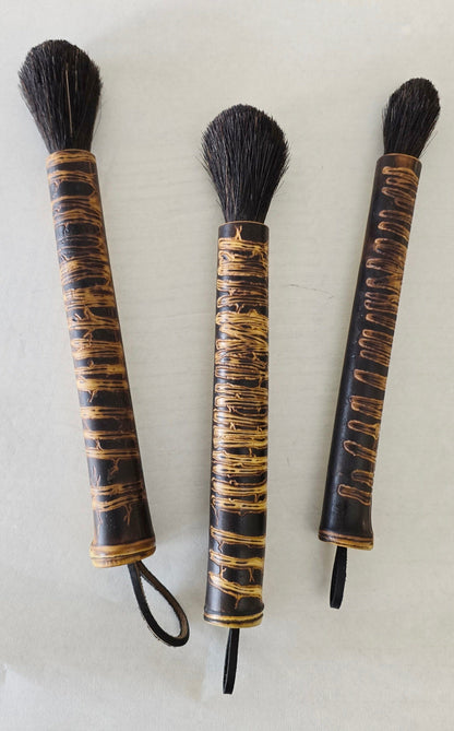 Coarse Black Horsehair Round Dome Brush – Bamboo Handle for Oil, Acrylic, and Ink Elizabeth Schowachert Art