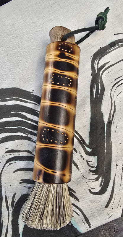 Coarse Horsehair Blunt Brush with Bamboo Handle Paintbrushes Elizabeth Schowachert Art