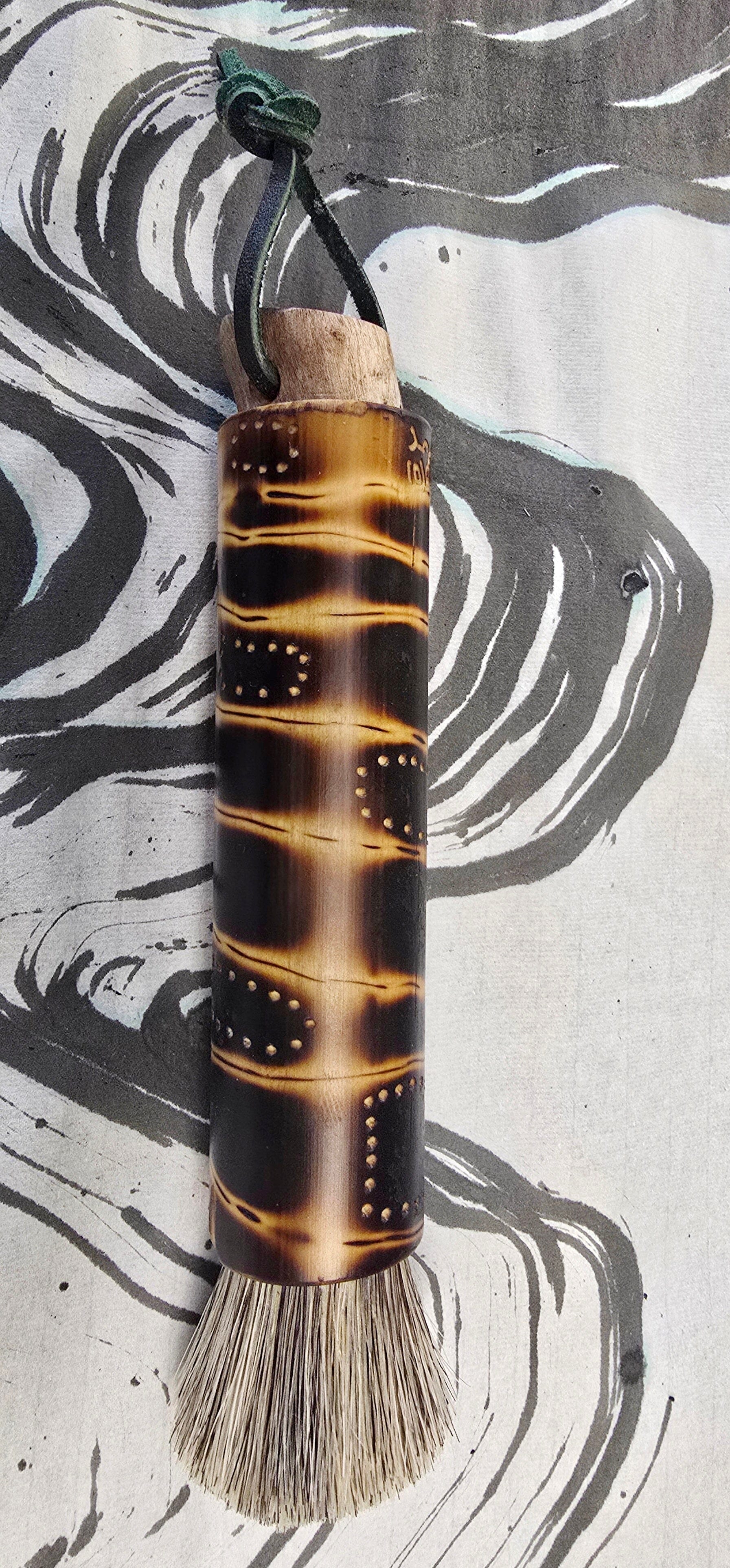 Coarse Horsehair Blunt Brush with Bamboo Handle Paintbrushes Elizabeth Schowachert Art