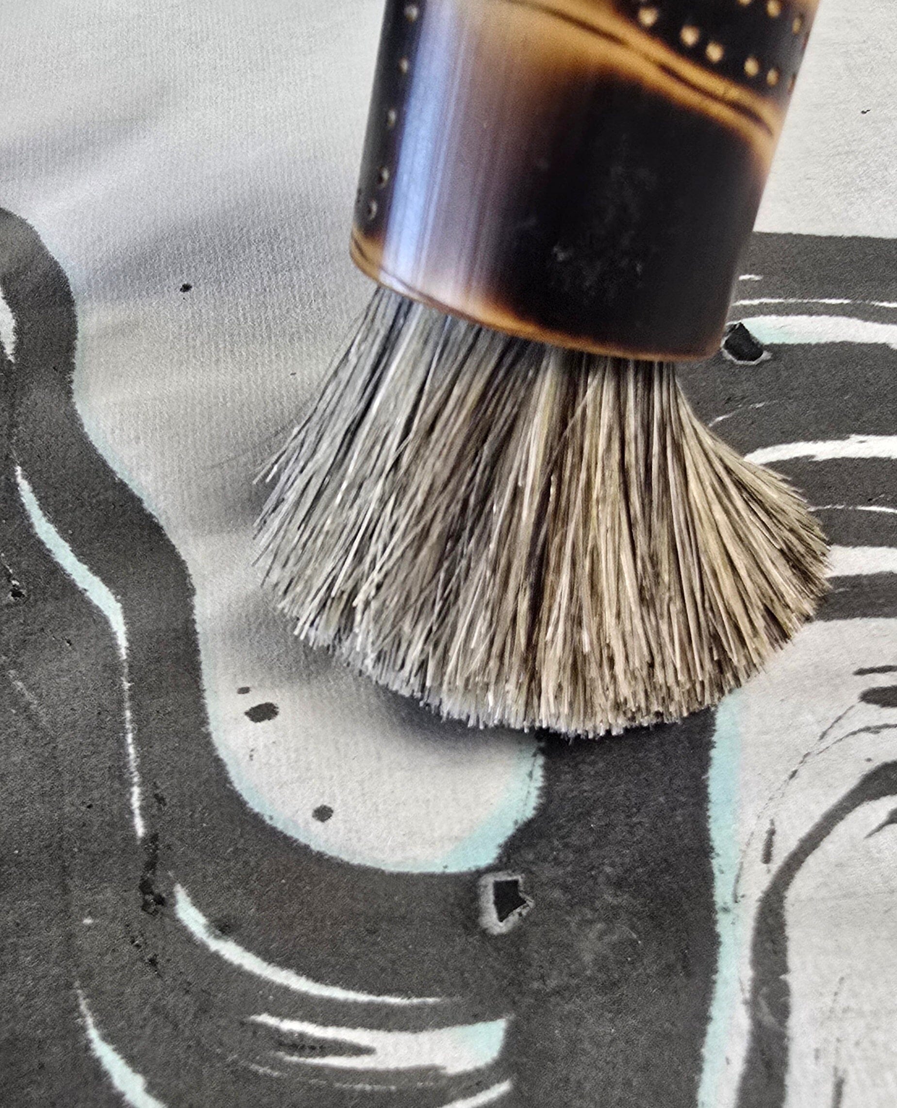 Coarse Horsehair Blunt Brush with Bamboo Handle Paintbrushes Elizabeth Schowachert Art