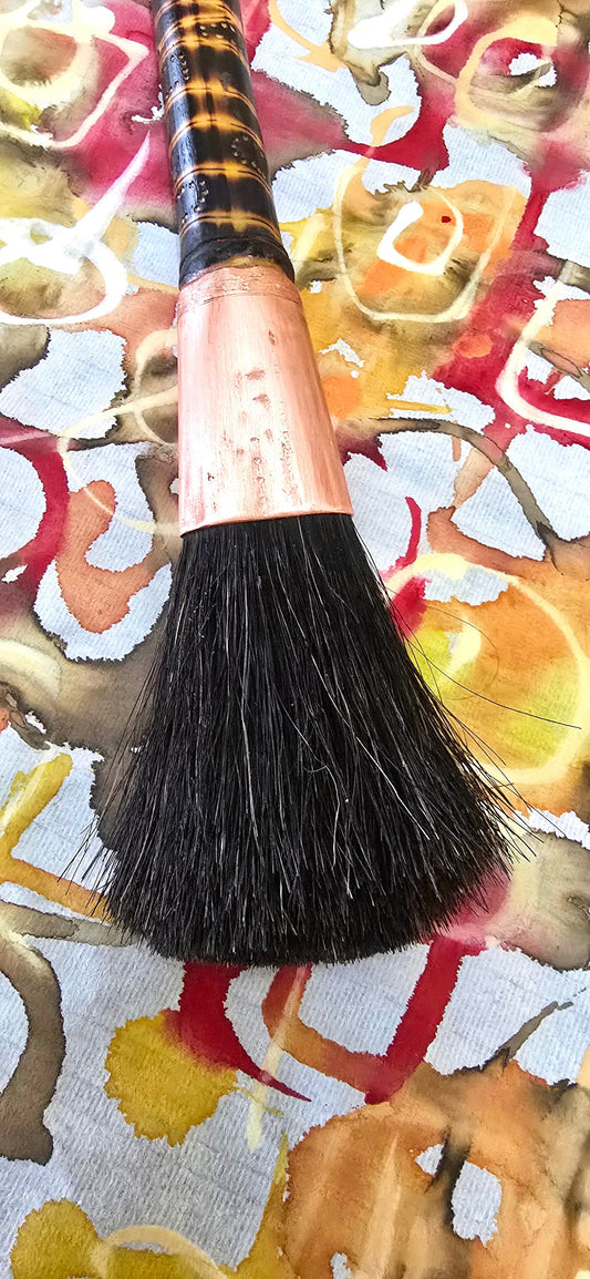 Coarse Horsehair Brush with Bamboo Handle and Copper Ferrule – 3.25" Bristle | Handmade Artist Brush Elizabeth Schowachert Art