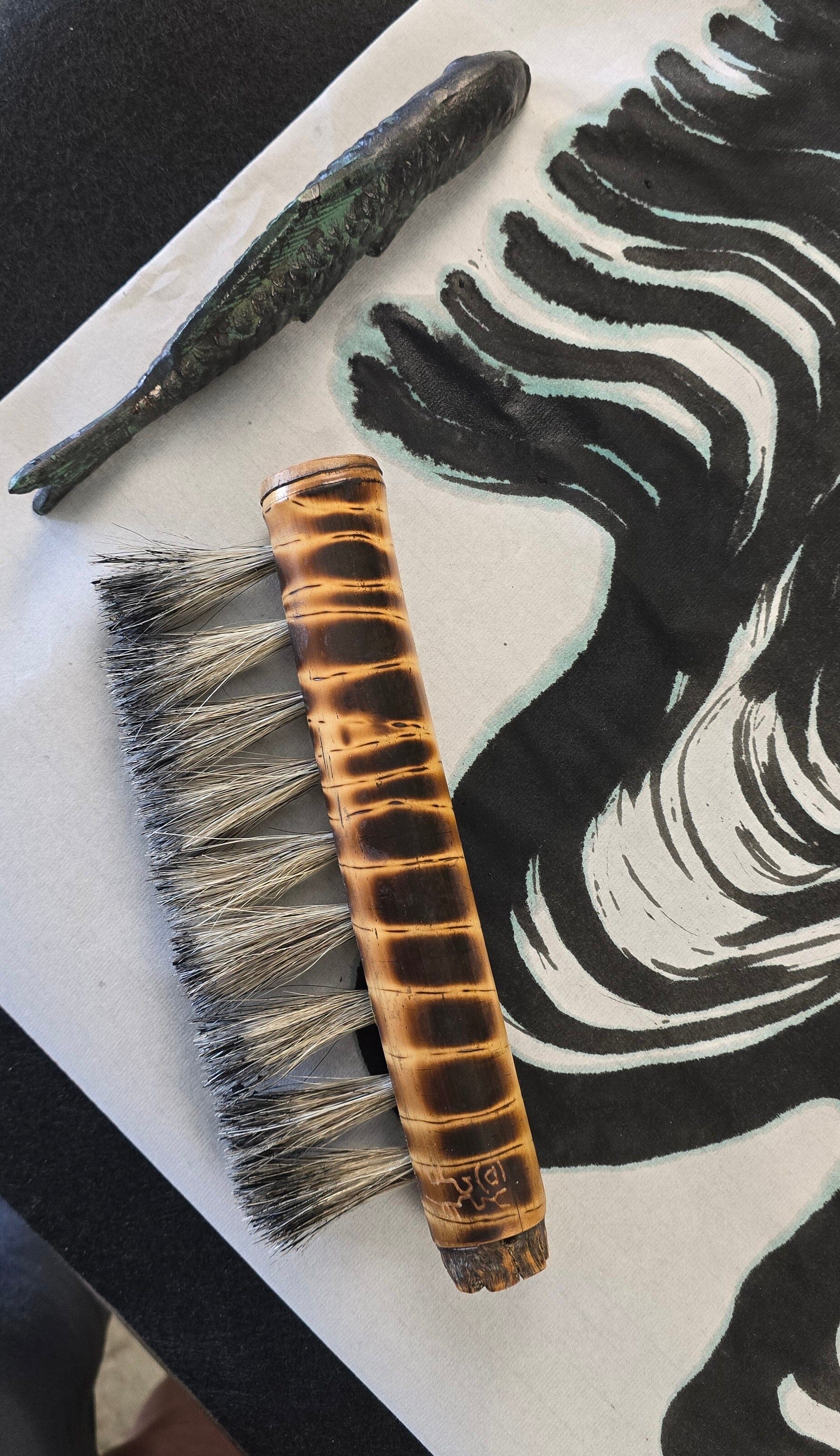 Coarse Horsehair Brush with Bamboo Handle Elizabeth Schowachert Art