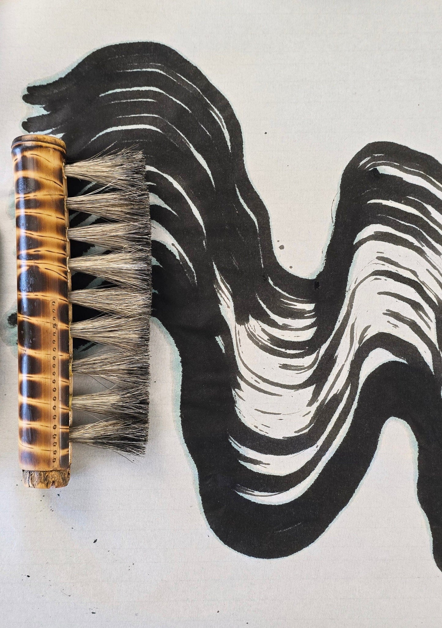 Coarse Horsehair Brush with Bamboo Handle Elizabeth Schowachert Art