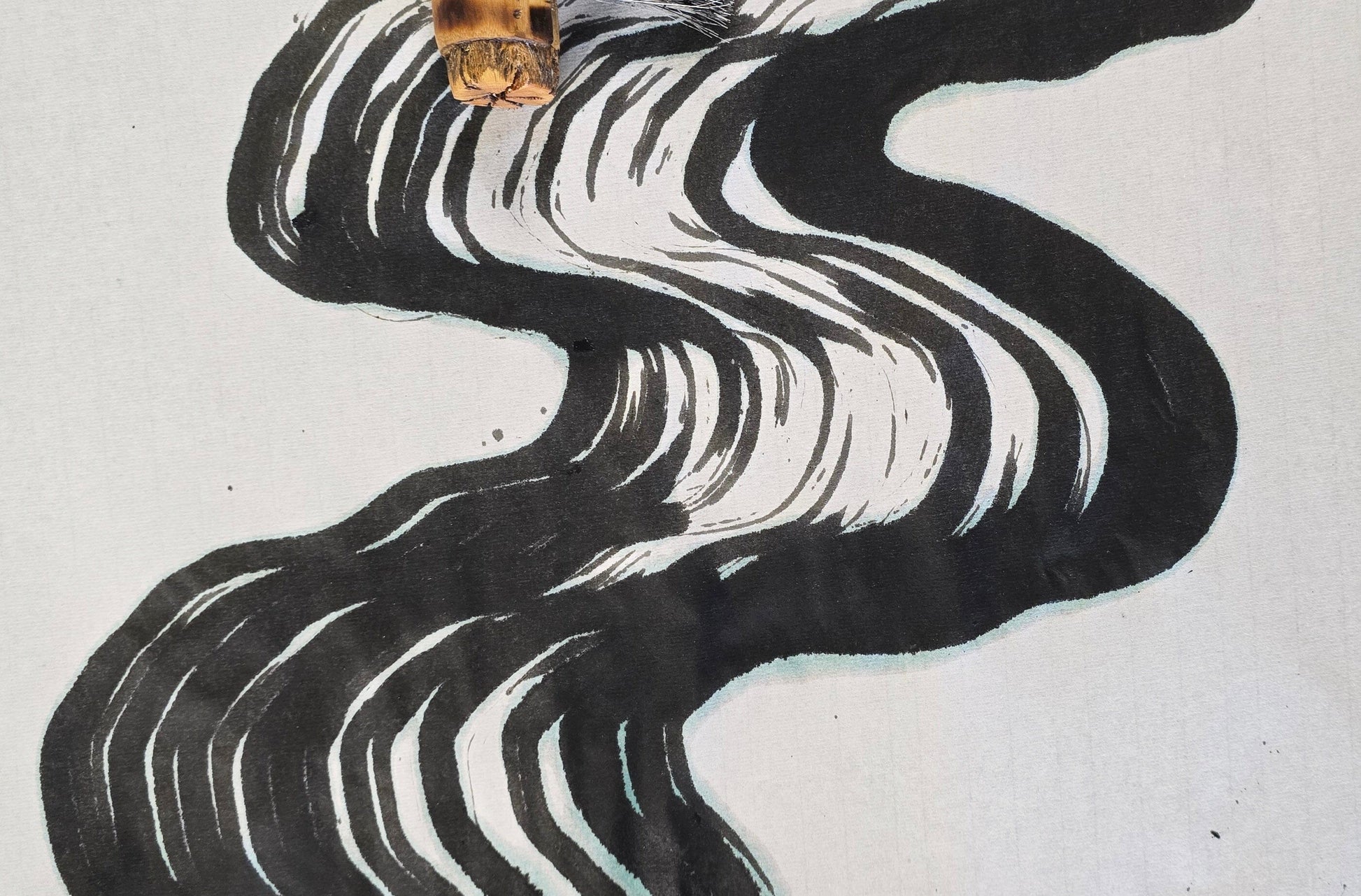 Coarse Horsehair Brush with Bamboo Handle Elizabeth Schowachert Art