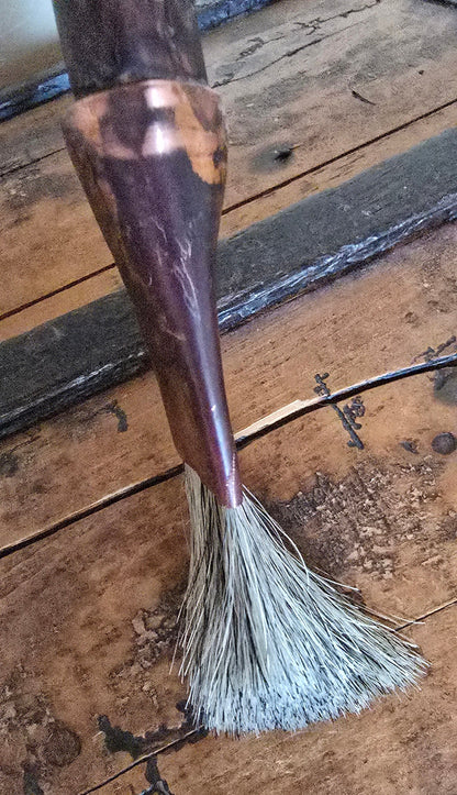 Coarse Slant Brush – Driftwood Handle & Patina Copper Ferrule Elizabeth Schowachert Art