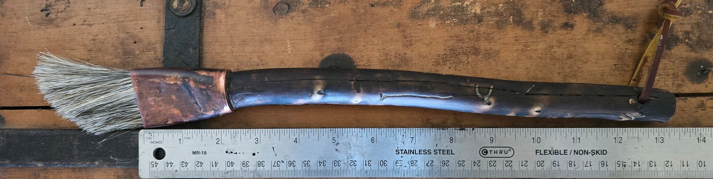 Coarse Slant Brush – Driftwood Handle & Patina Copper Ferrule Elizabeth Schowachert Art