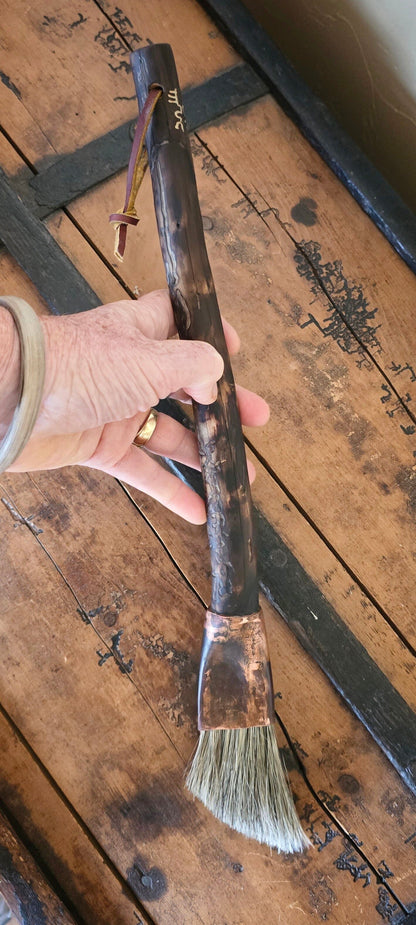 Coarse Slant Brush – Driftwood Handle & Patina Copper Ferrule Elizabeth Schowachert Art