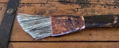 Coarse Slant Brush – Driftwood Handle & Patina Copper Ferrule Elizabeth Schowachert Art