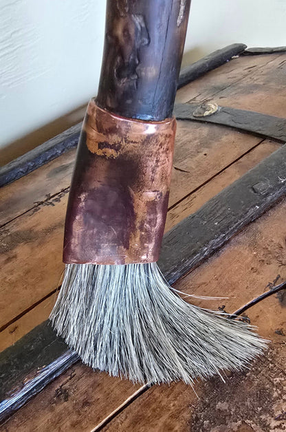 Coarse Slant Brush – Driftwood Handle & Patina Copper Ferrule Elizabeth Schowachert Art