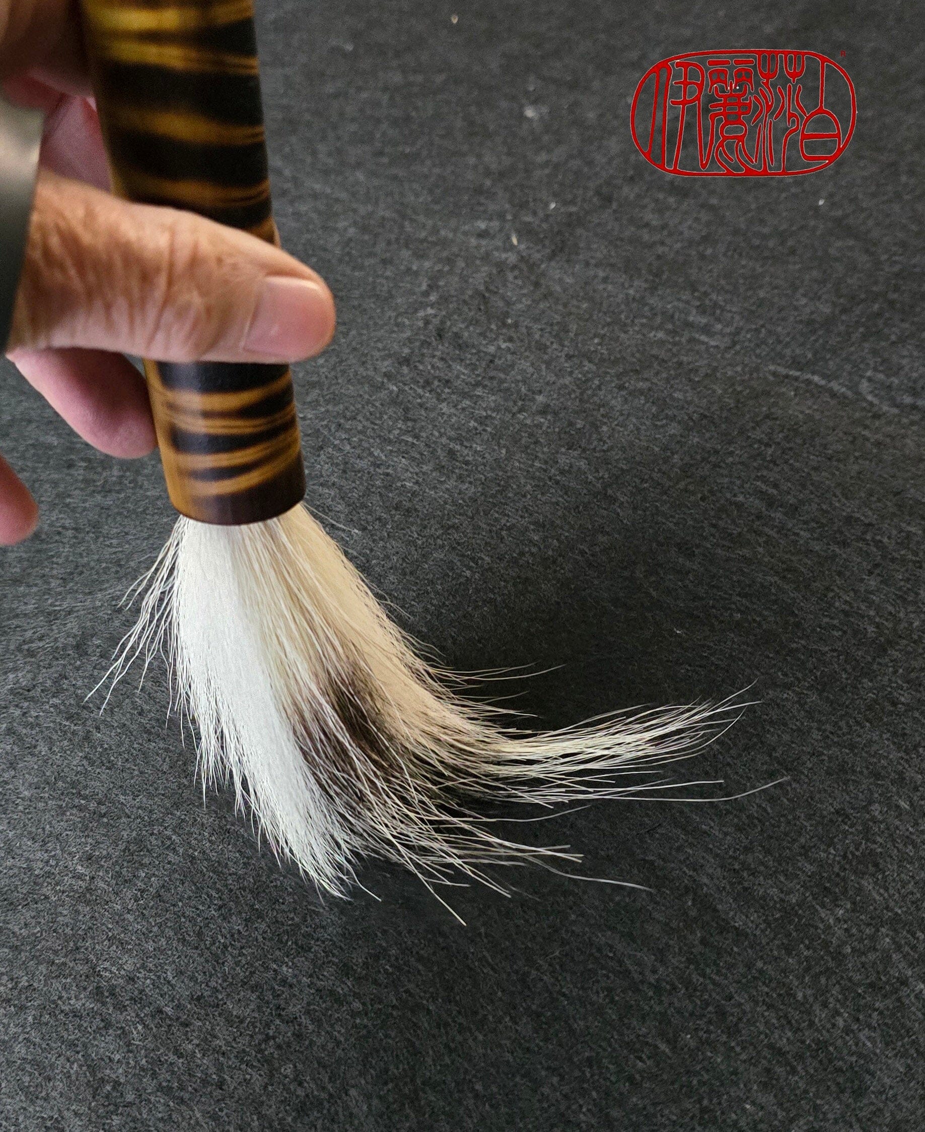 Deer and Skunk Bristle Sumi-e Brush with Bamboo Handle Paintbrush Elizabeth Schowachert Art