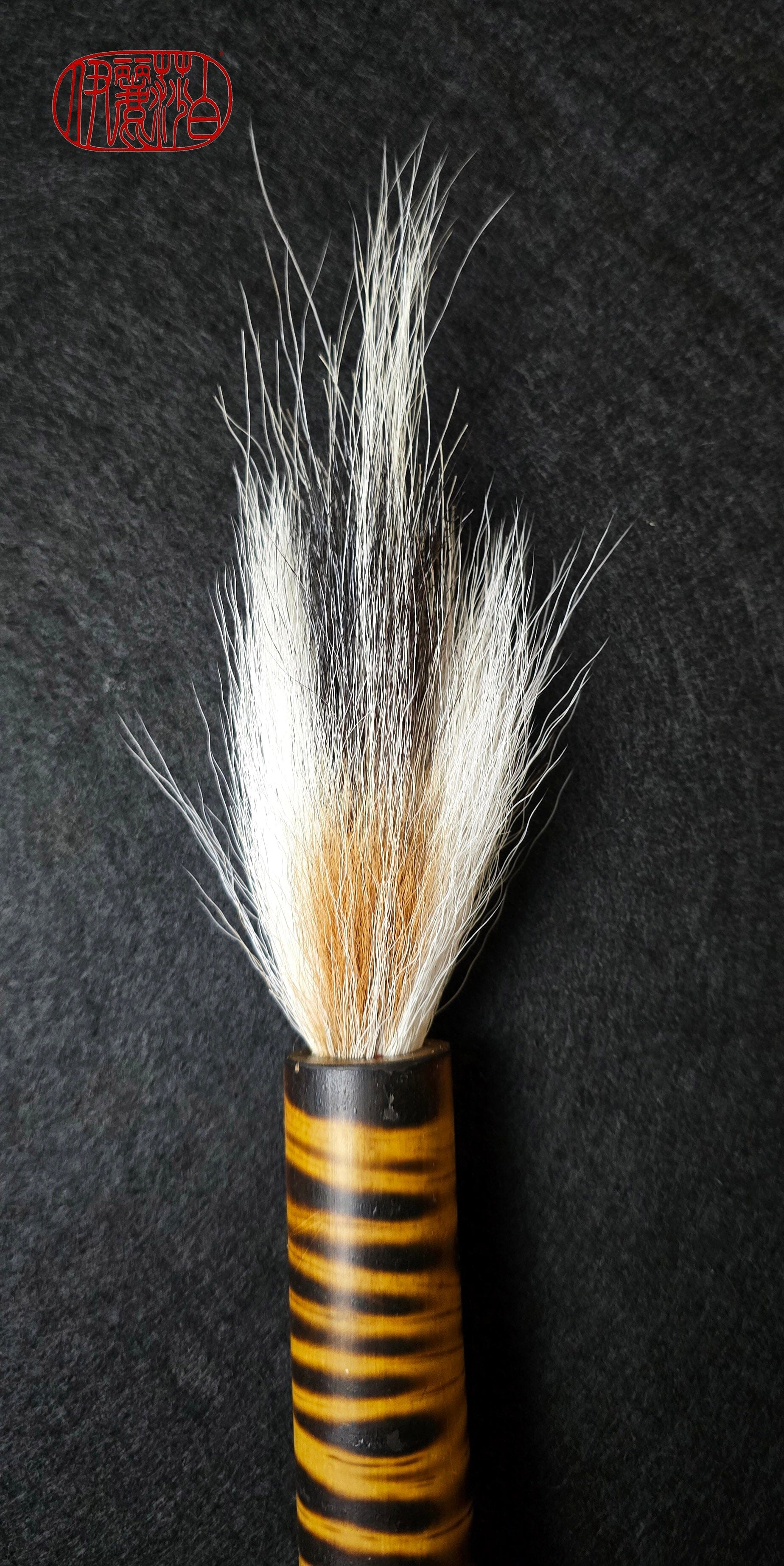 Deer and Skunk Bristle Sumi-e Brush with Bamboo Handle Paintbrush Elizabeth Schowachert Art