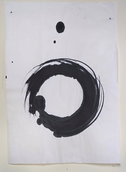 Encaustic Monotype "Centered Presence" on Asian Mulberry Paper – 18"X26" Artwork Elizabeth Schowachert Art