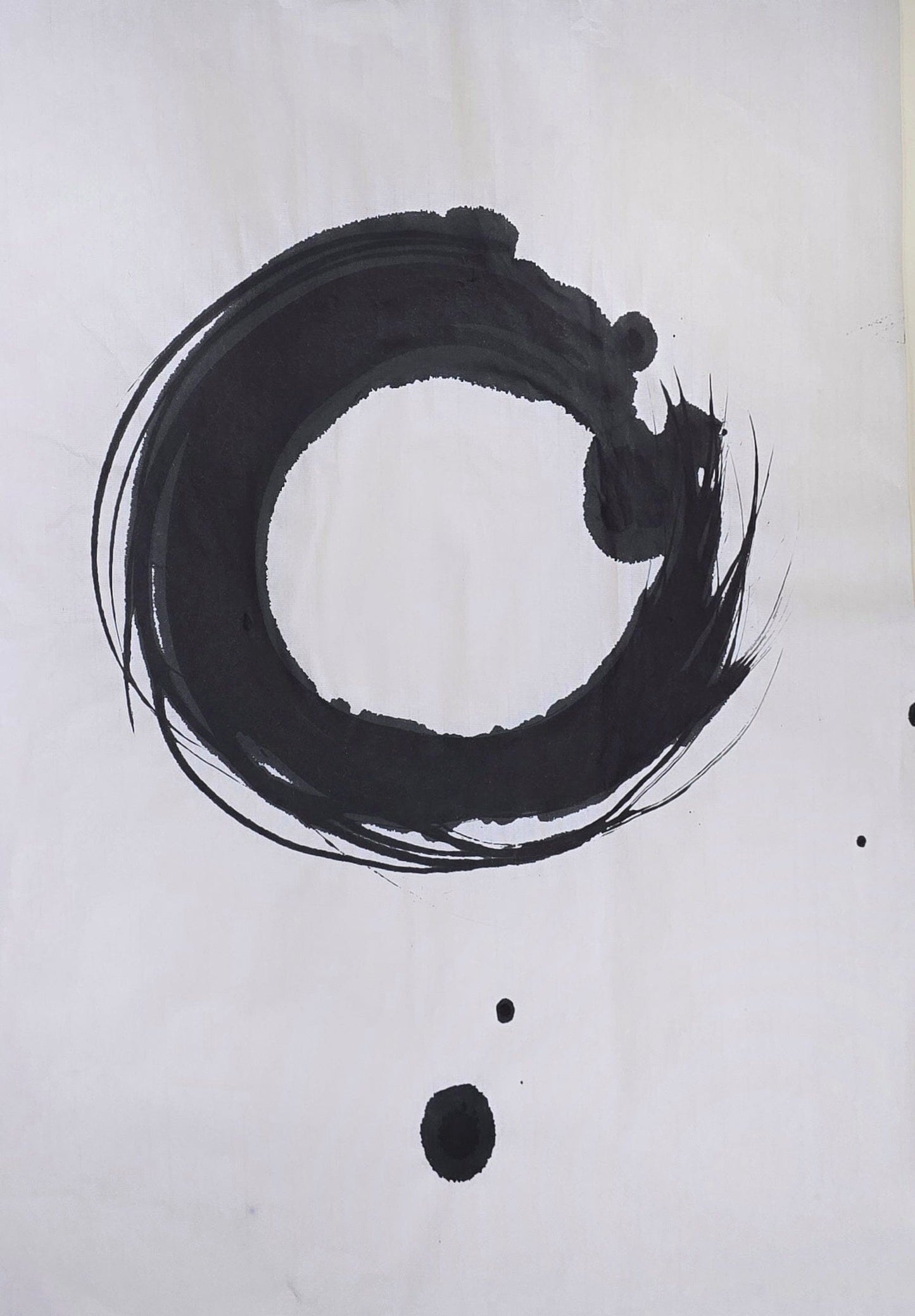Encaustic Monotype "Centered Presence" on Asian Mulberry Paper – 18"X26" Artwork Elizabeth Schowachert Art