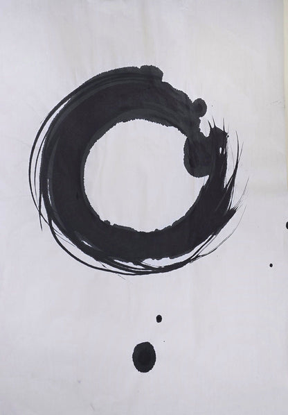 Encaustic Monotype "Centered Presence" on Asian Mulberry Paper – 18"X26" Artwork Elizabeth Schowachert Art