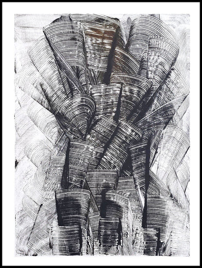 Encaustic Monotype "Compression" on Asian Mulberry Paper – 16" x 22" (Copy) Artwork Elizabeth Schowachert Art