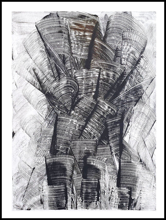 Encaustic Monotype "Compression" on Asian Mulberry Paper – 16" x 22" (Copy) Artwork Elizabeth Schowachert Art