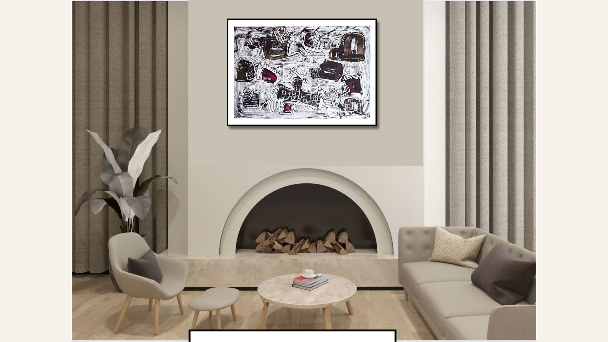 Encaustic Monotype "Echoes of Shape" on Asian Mulberry Paper – 30" x 22" Artwork Elizabeth Schowachert Art