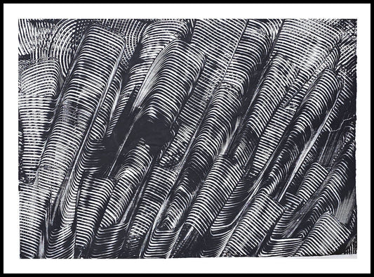 Encaustic Monotype "Shadow Weave" on Asian Mulberry Paper – 16" x 22" Artwork Elizabeth Schowachert Art