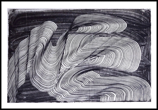 Encaustic Monotype "Shifting Currents" on Asian Mulberry Paper – 30" x 22" Artwork Elizabeth Schowachert Art
