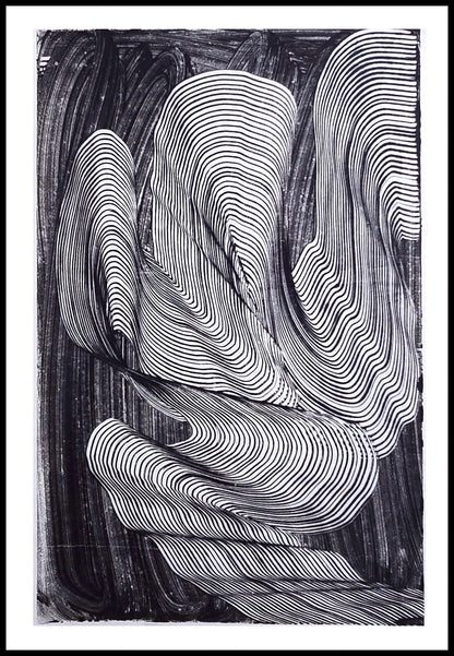 Encaustic Monotype "Shifting Currents" on Asian Mulberry Paper – 30" x 22" Artwork Elizabeth Schowachert Art