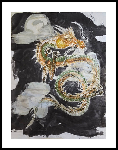 Encaustic Monotype "The Ascending" on Asian Mulberry Paper – 34" x 28" Artwork Elizabeth Schowachert Art
