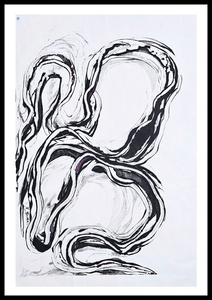 Encaustic Monotype "Unwinding" on Asian Mulberry Paper – 16" x 22" Artwork Elizabeth Schowachert Art