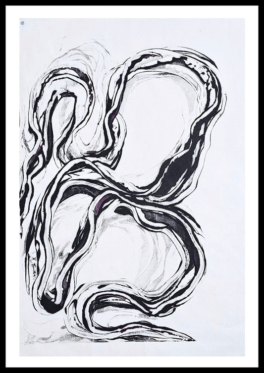 Encaustic Monotype "Unwinding" on Asian Mulberry Paper – 16" x 22" Artwork Elizabeth Schowachert Art