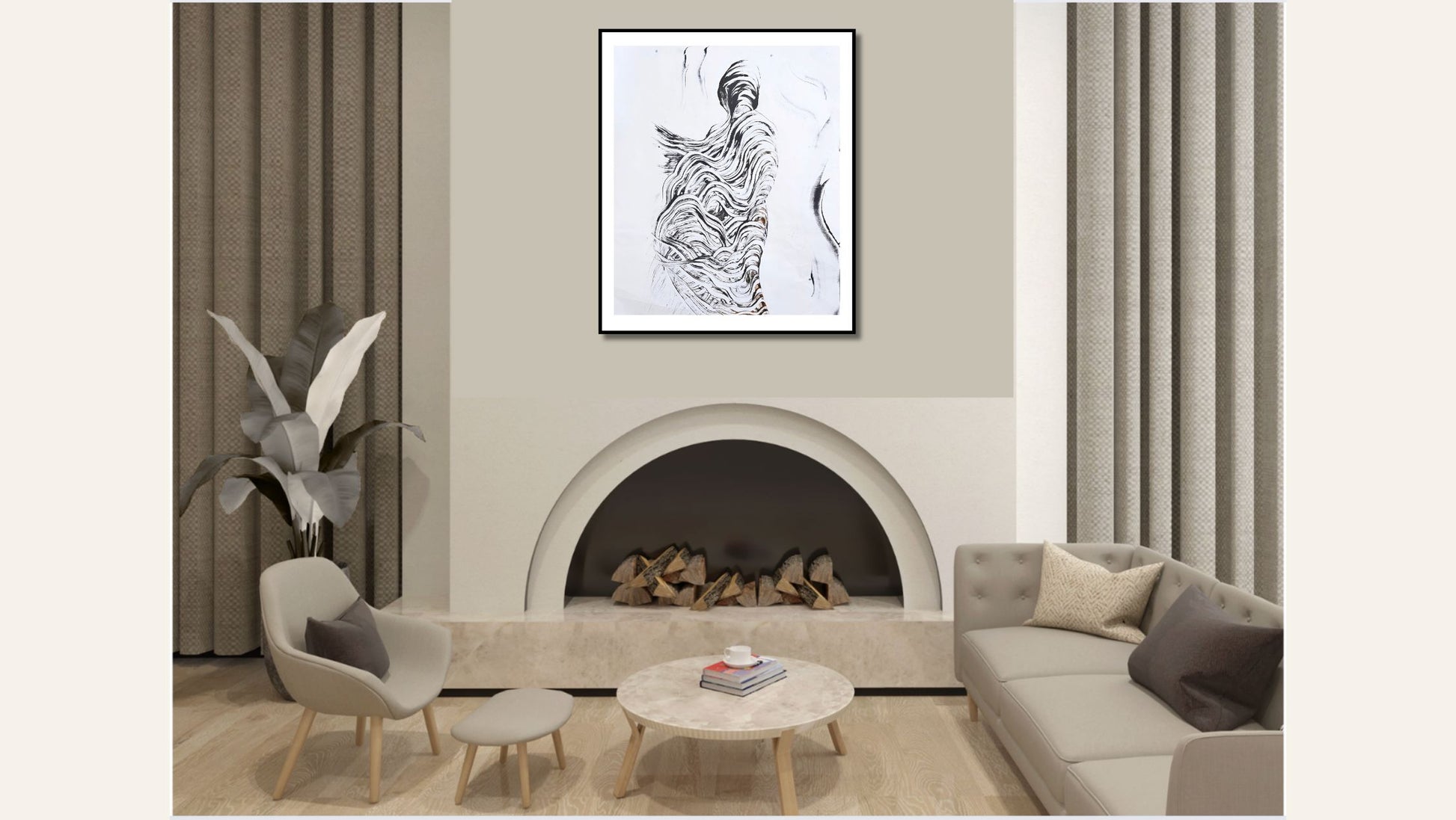 Encaustic Monotype "Woodland Drift" on Asian Mulberry Paper – 16" x 22" (Copy) Artwork Elizabeth Schowachert Art