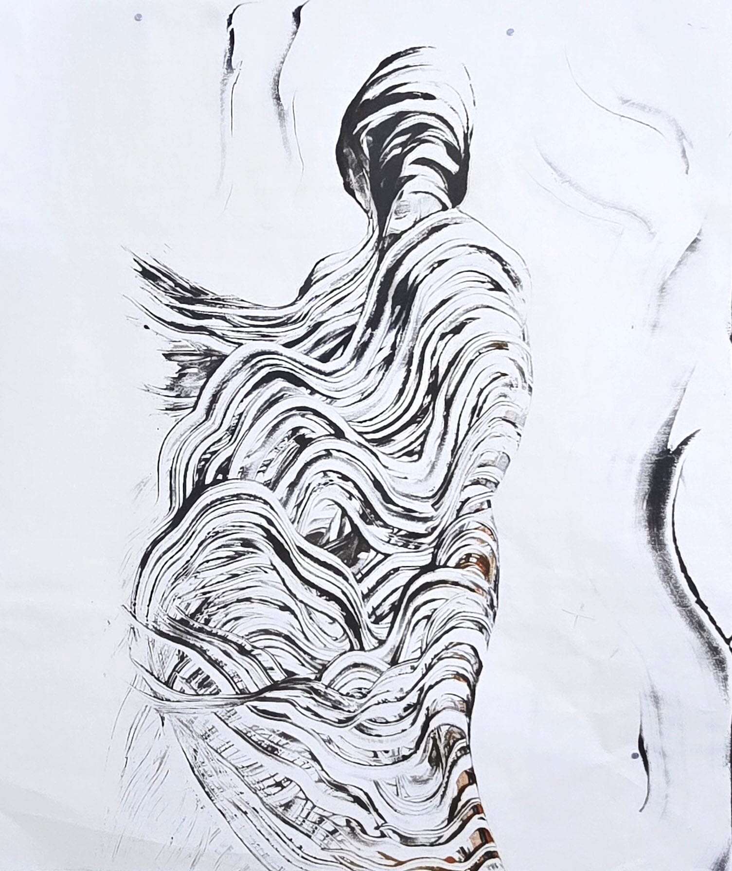 Encaustic Monotype "Woodland Drift" on Asian Mulberry Paper – 16" x 22" (Copy) Artwork Elizabeth Schowachert Art