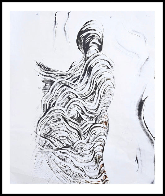 Encaustic Monotype "Woodland Drift" on Asian Mulberry Paper – 16" x 22" (Copy) Artwork Elizabeth Schowachert Art