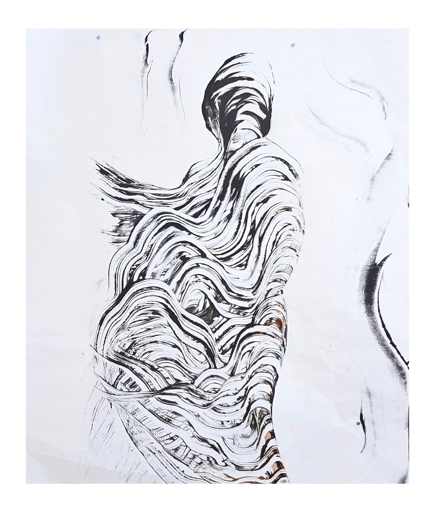 Encaustic Monotype "Woodland Drift" on Asian Mulberry Paper – 16" x 22" (Copy) Artwork Elizabeth Schowachert Art