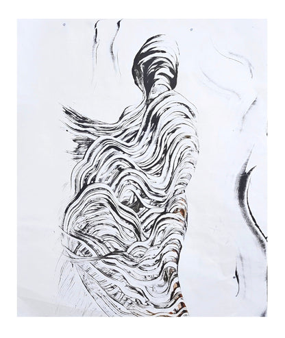 Encaustic Monotype "Woodland Drift" on Asian Mulberry Paper – 16" x 22" (Copy) Artwork Elizabeth Schowachert Art