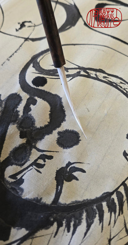 Fine Point Deer Tail Sumi-e Brush – Long Tip Bamboo Brush Paintbrushes Elizabeth Schowachert Art
