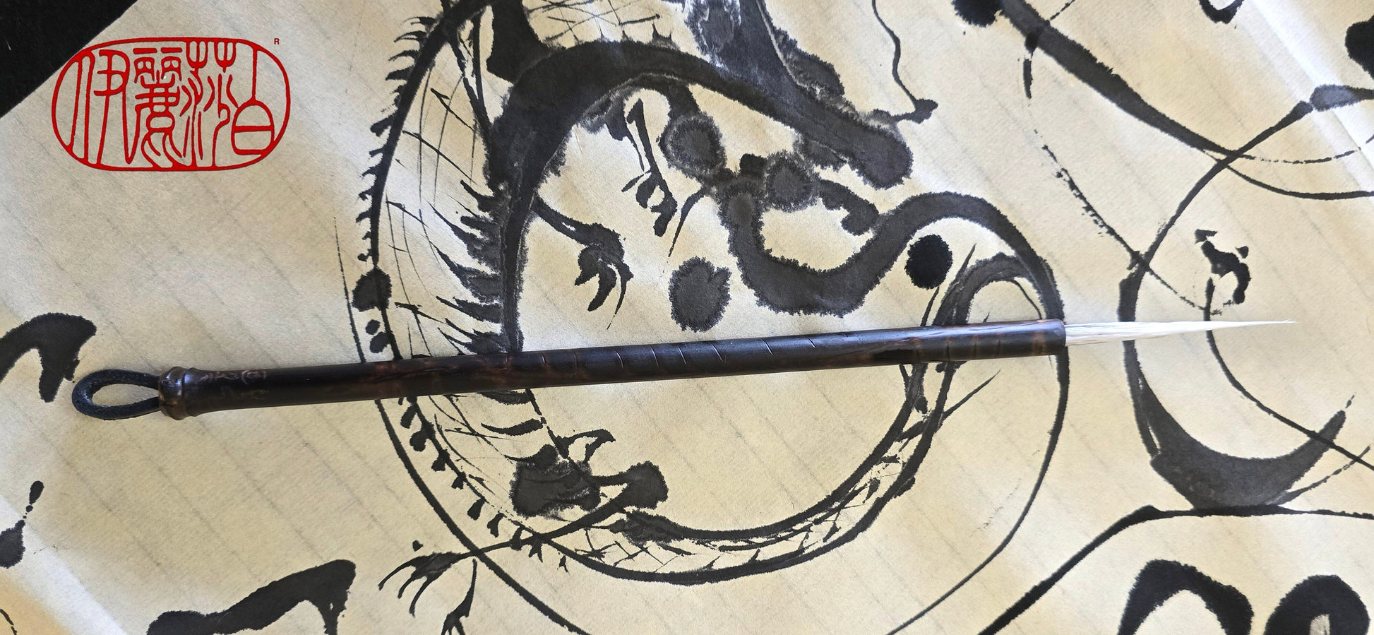 Fine Point Deer Tail Sumi-e Brush – Long Tip Bamboo Brush Paintbrushes Elizabeth Schowachert Art