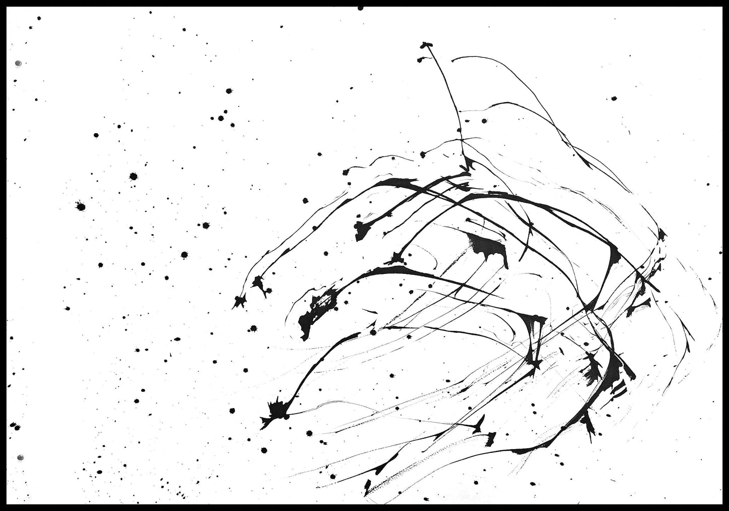 Flight Patterns – Ink on Bockingford White Watercolor Paper (30 x 22 inches) Artwork Elizabeth Schowachert Art
