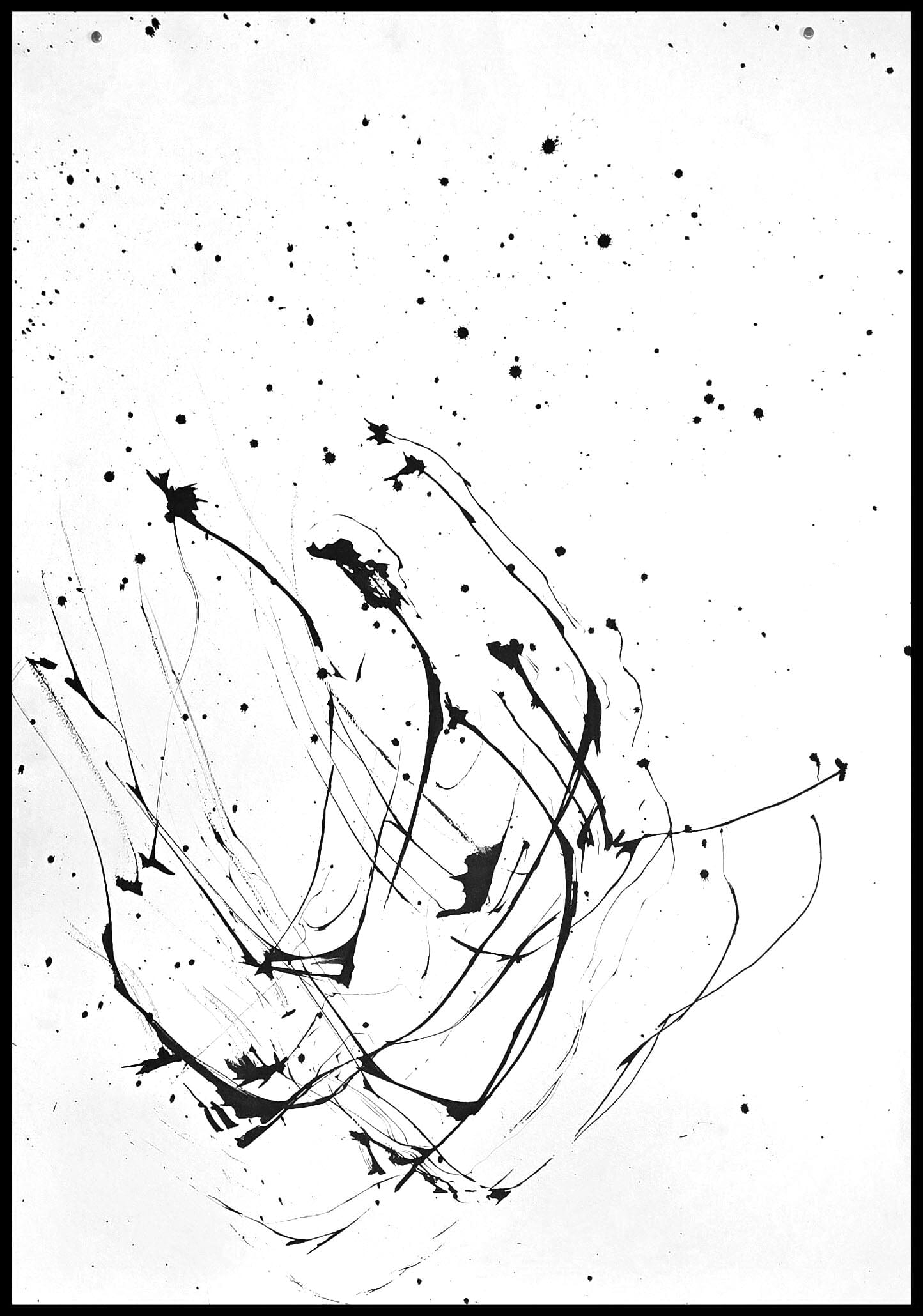 Flight Patterns – Ink on Bockingford White Watercolor Paper (30 x 22 inches) Artwork Elizabeth Schowachert Art