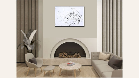 Flight Patterns – Ink on Bockingford White Watercolor Paper (30 x 22 inches) Artwork Elizabeth Schowachert Art