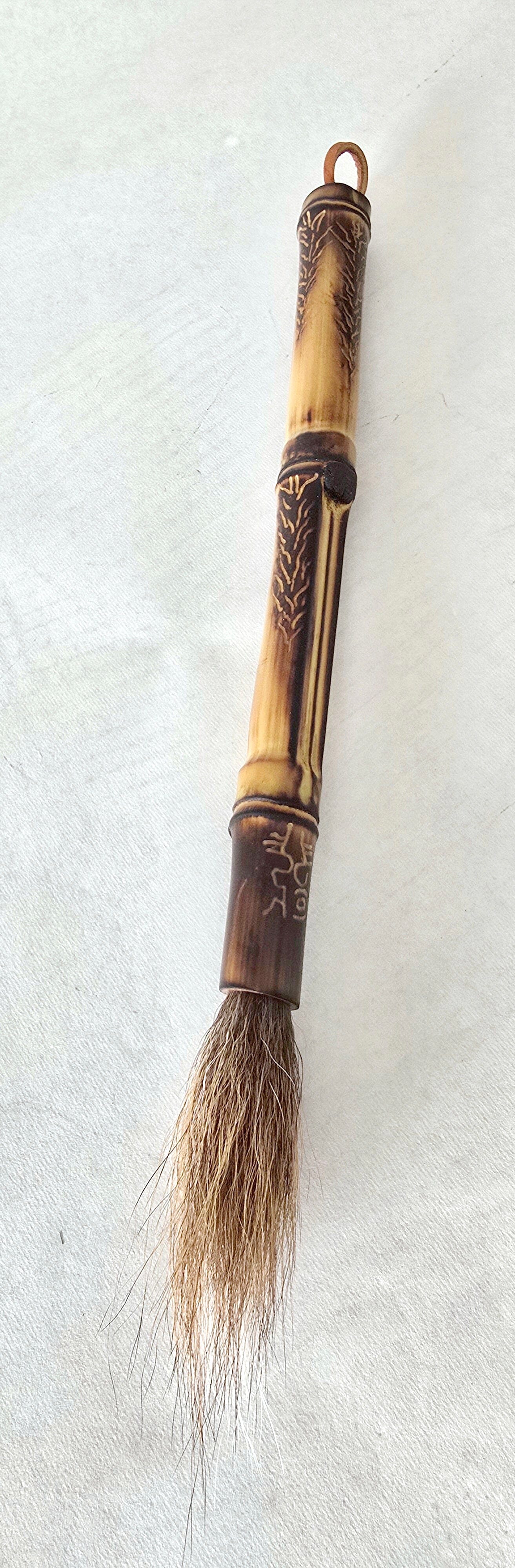 Handcrafted Deer Tail Paintbrush With Bamboo Handle Paintbrush Elizabeth Schowachert Art