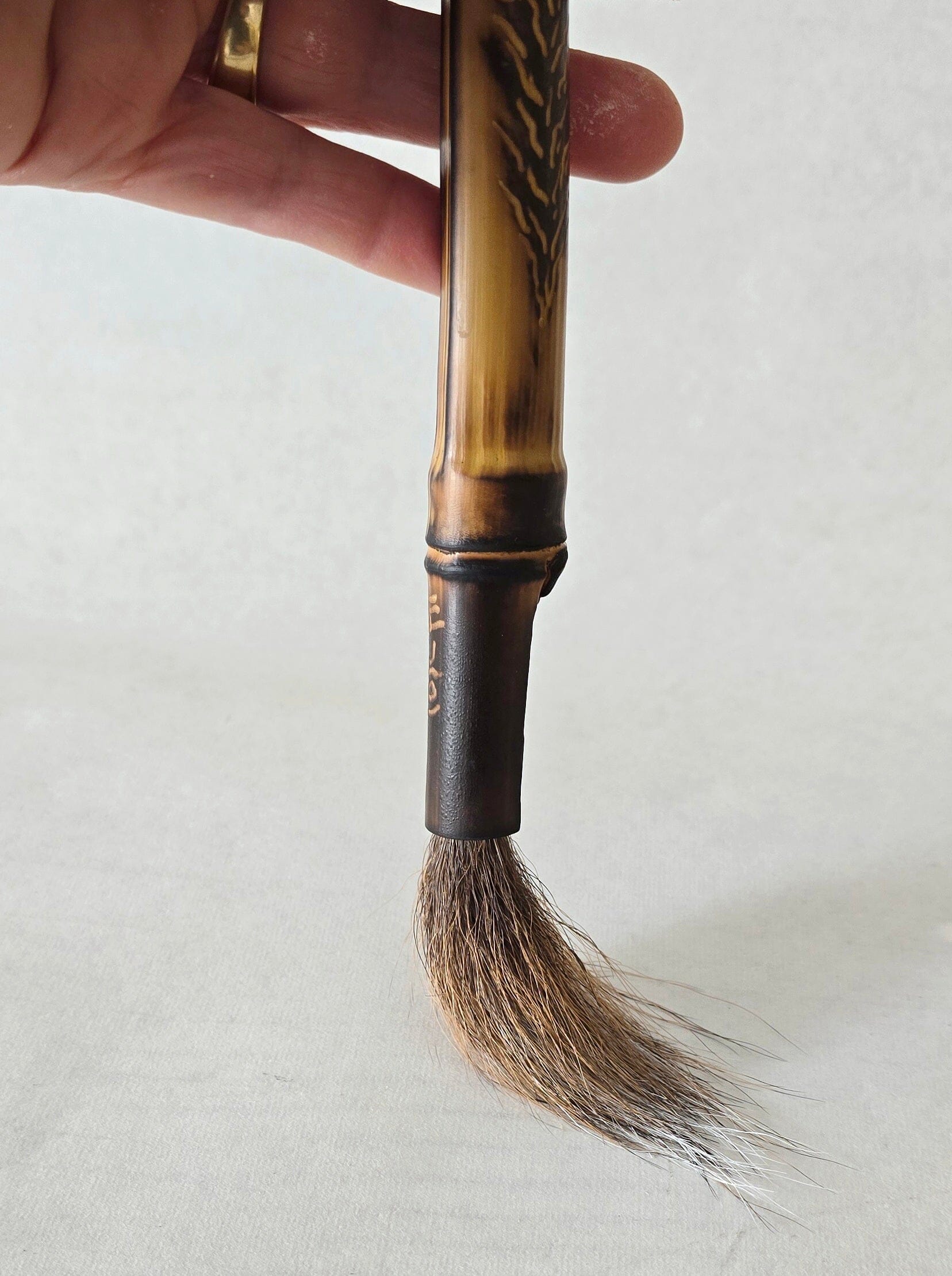 Handcrafted Deer Tail Paintbrush With Bamboo Handle Paintbrush Elizabeth Schowachert Art