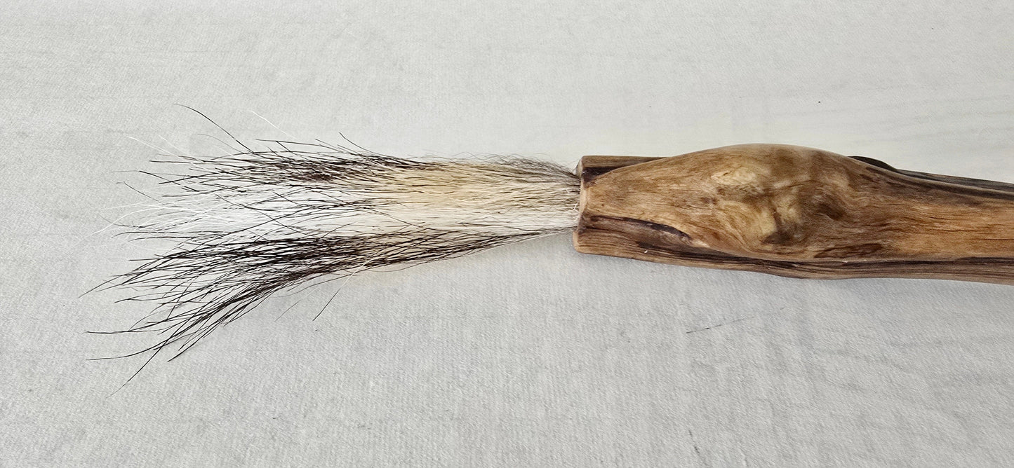 Handcrafted Deertail Paintbrush – for Expressive Mark-Making in Ink, Watercolor, and Acrylic Paintbrush Elizabeth Schowachert Art