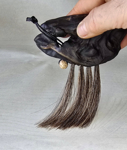 Handcrafted Premium Horsehair Brush with Flathead Lake Driftwood Handle and Seed Pod Accent Paint brush Elizabeth Schowachert Art