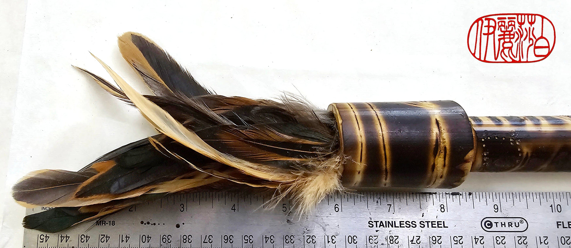 Handcrafted Rooster Saddle Feather Sumi-e Style Painter's Brush Paintbrush Elizabeth Schowachert Art