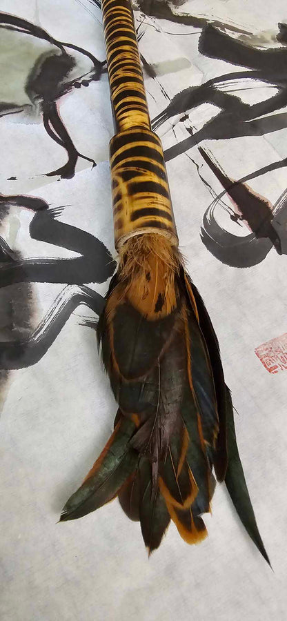 Handcrafted Rooster Saddle Feather Sumi-e Style Painter's Brush Paintbrush Elizabeth Schowachert Art