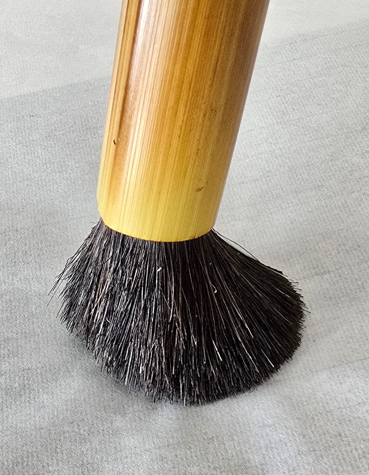 Handcrafted Semi-Coarse Sumi-e Brush with Dragon Engraved Bamboo Handle Paintbrush Elizabeth Schowachert Art